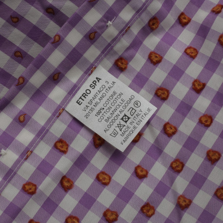 Etro Koszula fioletowa w kratkę