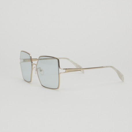 Alexander McQueen Okulary srebrne błękit szkła