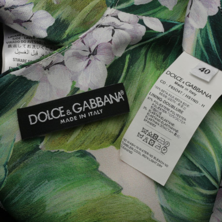 Dolce & Gabbana zielona sukienka w kwiaty