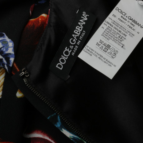 Dolce & Gabbana czarna sukienak w muszle