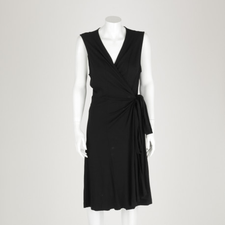 Diane Von Furstenberg Sukienka czarna wiązana bez rękawów