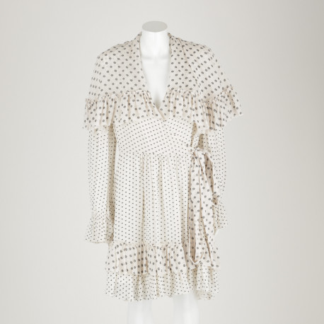 Diane Von Furstenberg Sukienka biała w groszki