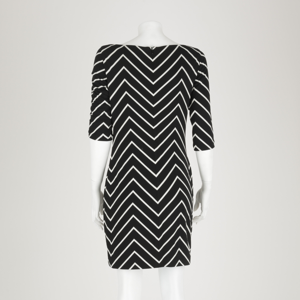 Czarno biała sukienka w pasy Ralph Lauren - sklep Pyskaty Zamsz