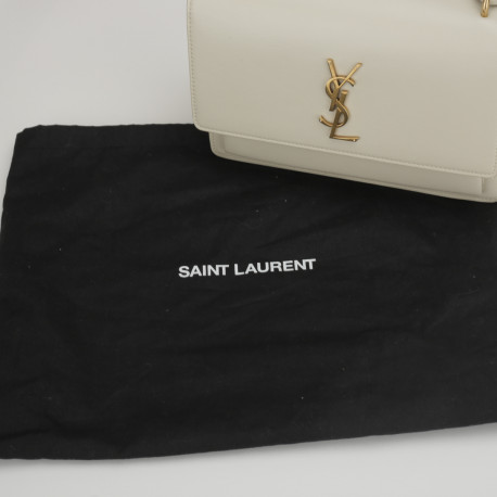 Saint Laurent Torby kremowa złote logo