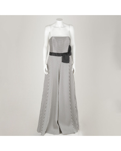 Halston Sukienka biało czarna