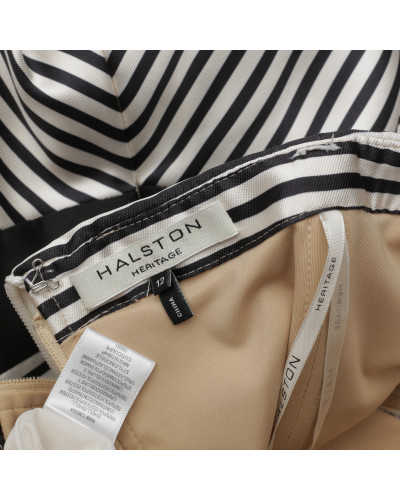 Halston Sukienka biało czarna