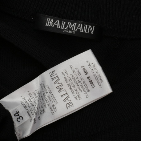 Balmain czarny sweter z logo