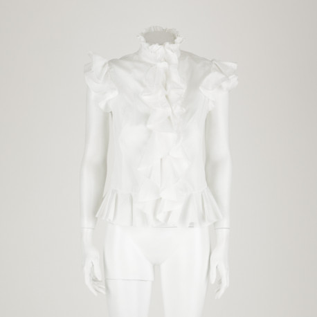 Alexander McQueen Ubranie biała koszula z falbanami