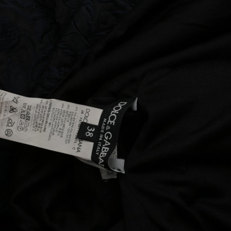 Dolce & Gabbana Ubranie żakardowa bluzka czarno granat