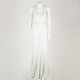 Roberto Cavalli Ubranie biało srebrna sukienka
