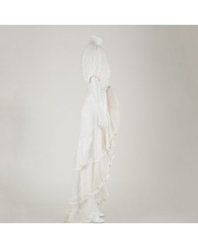 Love Shack Fancy  Sukienka biała falbanki
