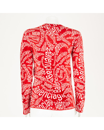 Balenciaga Bluzka czerwona z logo