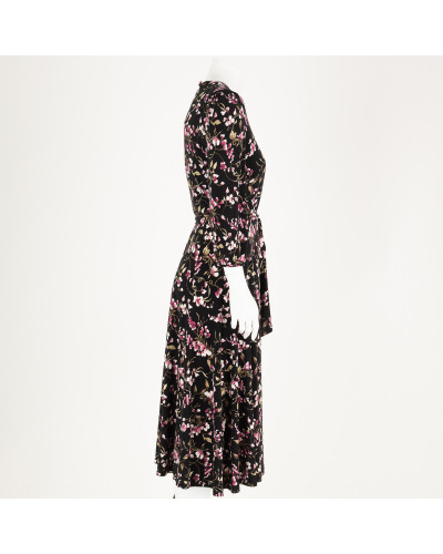 Ralph Lauren Sukienka czarna fioletowy kwiat