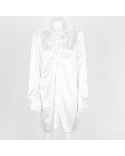 Bottega Veneta biała satynowa sukienka