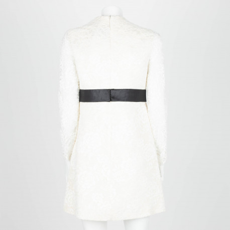 Saint Laurent  biała koronkową sukienka