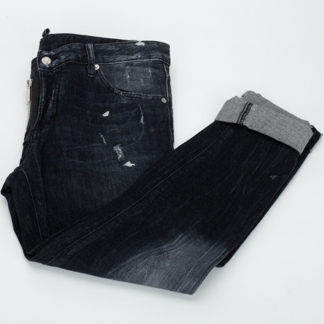 Dsquared2 Ubranie Czarne jeansy z suwakiem