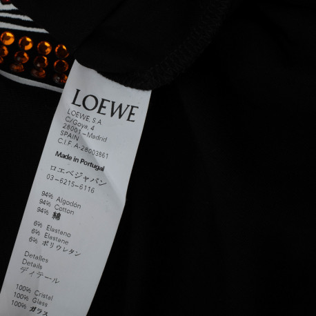 Loewe T-shirt czarny ze zdobieniem