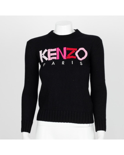 Kenzo Sweter czarny z logo