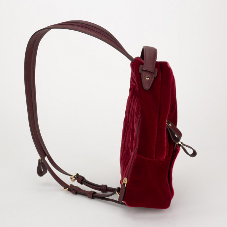 Michael Kors Bordowy aksamitny plecak