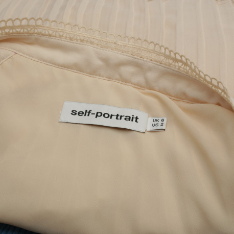 Self-Portrait Ubranie Kremowa plisowana bluzka