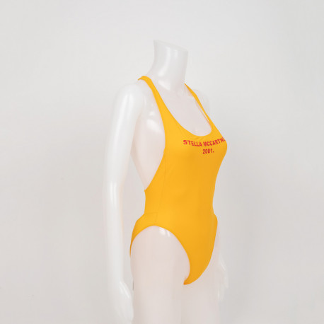 Stella McCartney jednoczęściowy żółty kostium logo