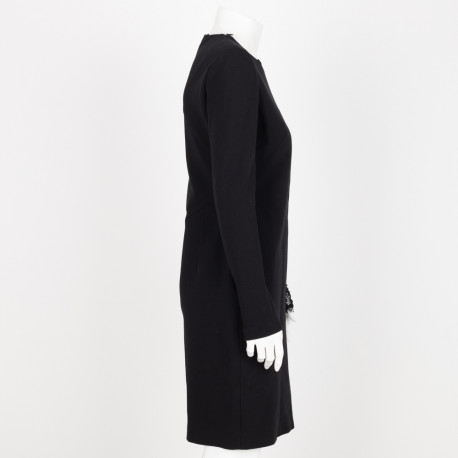 Emilio Pucci czarna sukienka z koronkowym rękawem