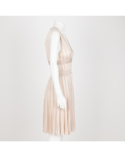 Roberto Cavalli Sukienka beżowa w prążki