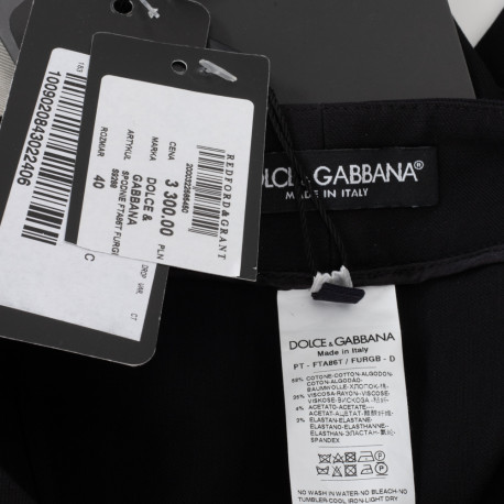 Dolce & Gabbana Spodnie czarne z zebrami