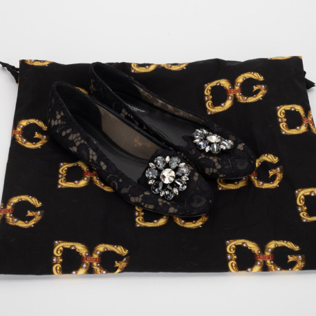 Dolce & Gabbana Baleriny corame koronkowe