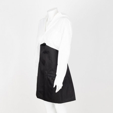 Prada biało czarna sukienka
