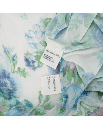 Zimmermann długa sukienka w niebieskie kwiaty, długi rekaw