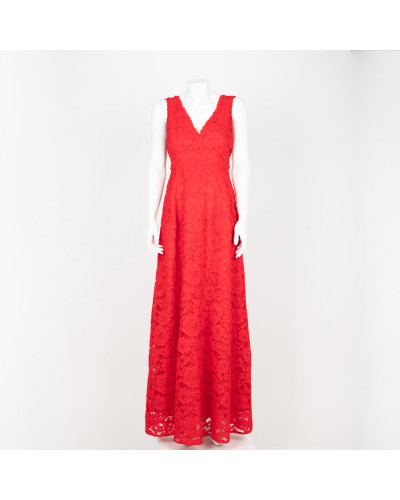 Carolina Herrera Sukienka czerwona koronkowa