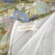 Zimmermann długa bezowa sukienka w kwiaty, krotki rękaw