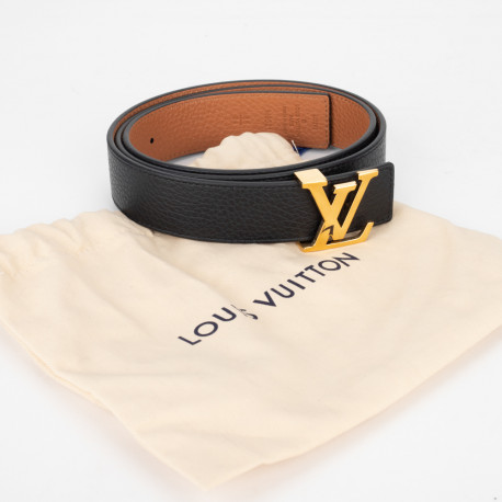 Louis Vuitton Pasek czarny  cienki 85/34