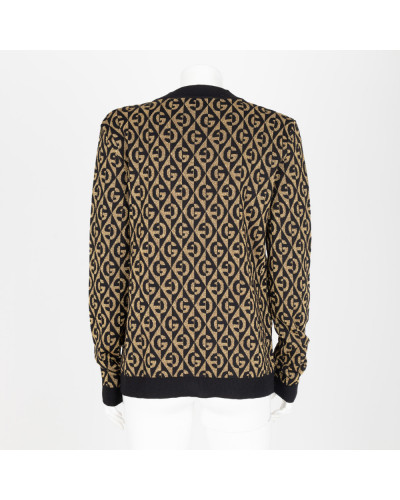 Gucci sweterek czarno złoty