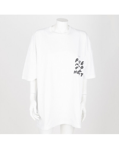 Comme des Garcons Ubranie Biały T-shirt z nadrukiem