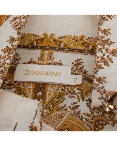 Zimmermann Ubranie Lniana koszula w złoty wzór