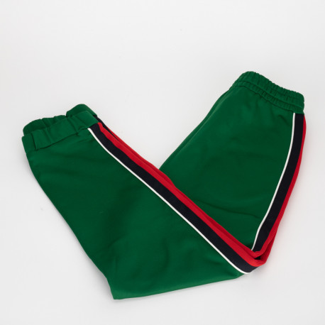 Gucci Ubranie Zielone spodnie z czarno - czerwonym lampasem