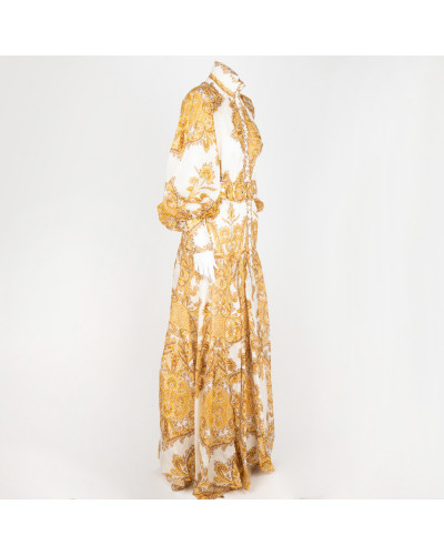 Zimmermann Ubranie Biała sukienka w złoty wzrór