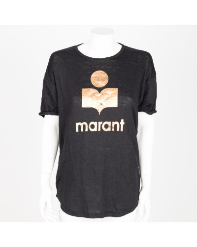 Isabel Marant Bluzka czrany T-shrt z logo