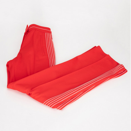 Pinko Spodnie czerwone materiałowe z lampasem