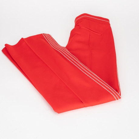 Pinko Spodnie czerwone materiałowe z lampasem
