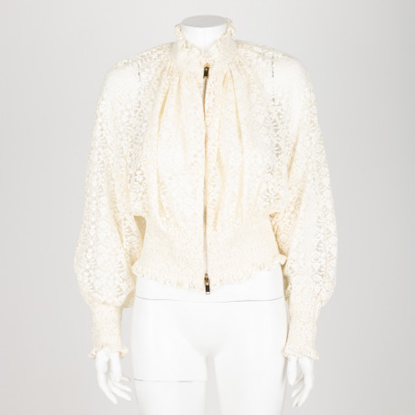 Stella McCartney Ubranie biała zapinana bluzka koronkowa