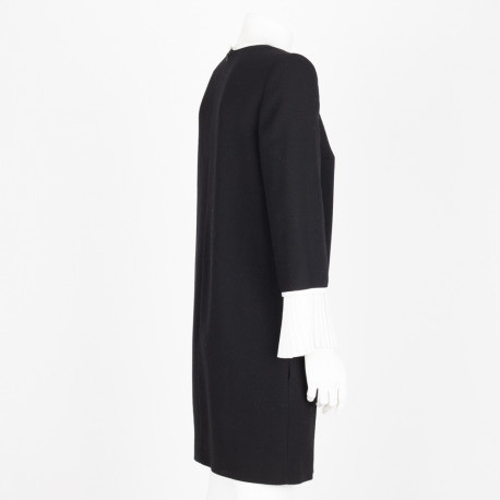 Victoria Beckham Ubranie sukienka czarna z białymi wstawkami