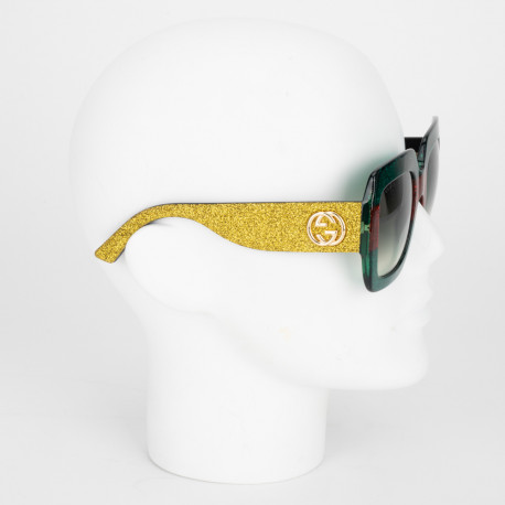 Gucci Akcesoria okulary brokatowe zielone