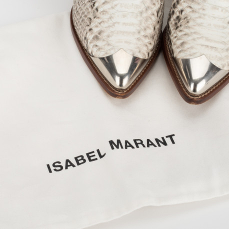 Isabel Marant Buty botki na obcasie z wężowej skóry