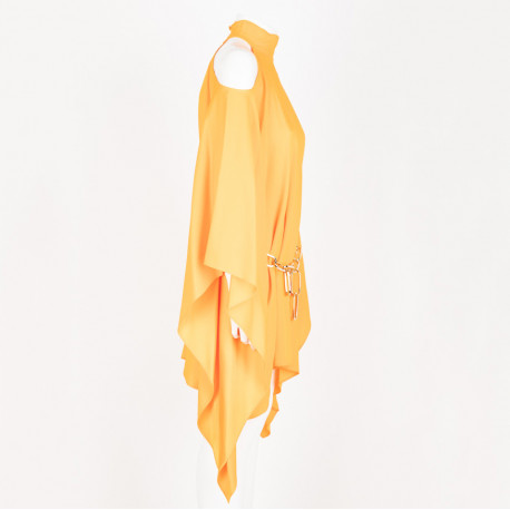 Taller Marmo Ubranie pomarańczowa sukienka z łańcuchem