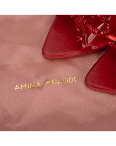 Amina Muaddi  Buty czerwone szpilki