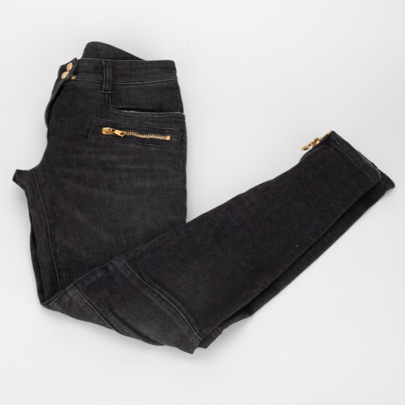 Balmain Spodnie grafitowe jeansy