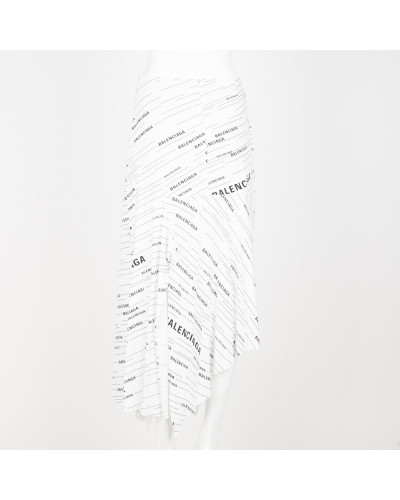 Balenciaga Spódnica biała dzianinowa w logo